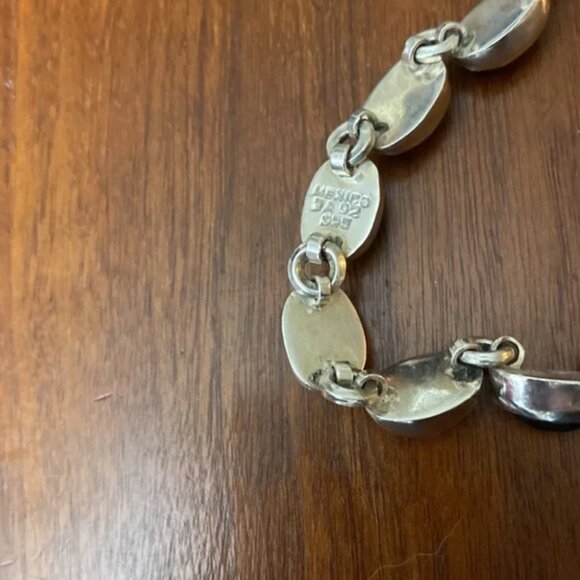 Vintage TAXCO Black Onyx & Sterling Link Bracelet - Picture 7 of 10